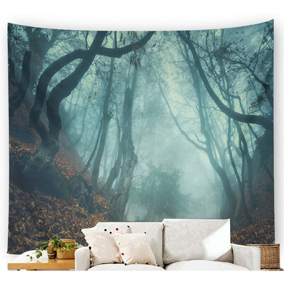 

Toponeto Misty Forest Tapestry Wall Hanging Nature Landscape Tapestry Sunshine Through Tree Tapestries For Bedroom Living Room