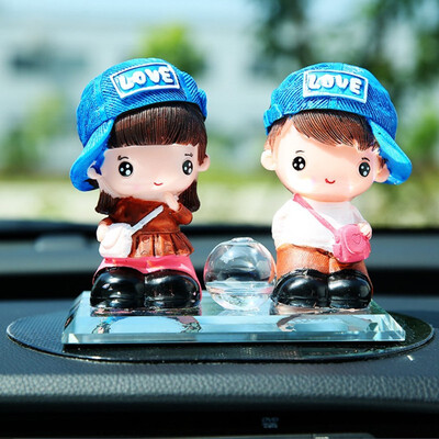 

Car perfume creative cartoon car with crystal perfume in the car jewelry doll decoration