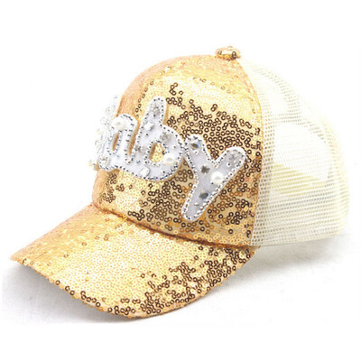 

Unisex Kid Cute Baseball Cap Fashion Glittering Sequin Casual Summer Cool Hat
