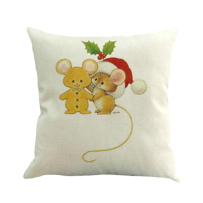 

Tailored Christmas Cotton Linen Sofa Car Home Waist Cushion Cover Throw Pillow Case