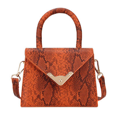 

Small Shoulder Handbags Women Snake Print Flap PU Leather Crossbody Bags