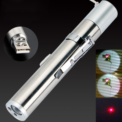 

USB Rechargeable LED Flashlight Mini LED Torch Waterproof Penlight First Aid Pen Red Dot Lamp Torch