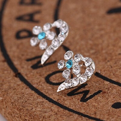 

Hot Fashion Simulated Pearls Crystal Tiny Heart Leaf Star Triangle Flower Bowknot Cherry Stud Earrings For Women Cheap Jewelry