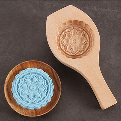 

Toponeto Flower Shapes Handmade Environmental Wooden Mooncake Mold for Ice Making