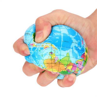 

Siaonvr 76mm Stress Relief World Map Foam Ball Atlas Globe Palm Ball Planet Earth Ball