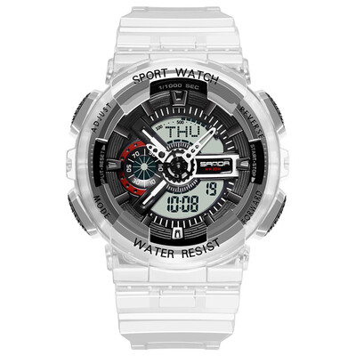 

〖Follure〗Fashion waterproof sports watch transparent strap digital couple watch Men