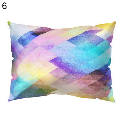 

Color Block Stripe Circle Pillow Case Cushion Cover Sofa Bed Car Office Decor