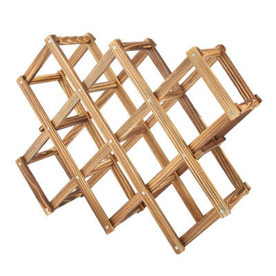 

Greensen Foldable Wooden Wine Rack Organizer Display Shelf 10 Bottles Capacity