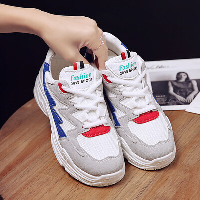 

LZJ 2019 Women Comfortable Sneaker Shoes Pink Chunky Sneaker Platform Wedge Wedges Shoes for Women Zapatos De Mujer Casual Shoes