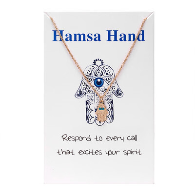

Turkish Evil Eye Necklace For Women Men Blue Hamsa Hand Necklace Silver Gold Chain Choker Necklace Lucky Jewelry with Card