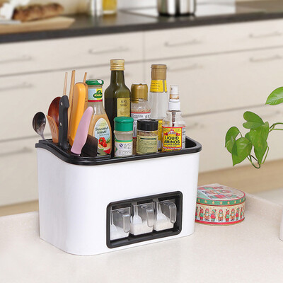 

Japanese Style Multipurpose Seasoning Rack with Knife Kitchen Rack&Holder