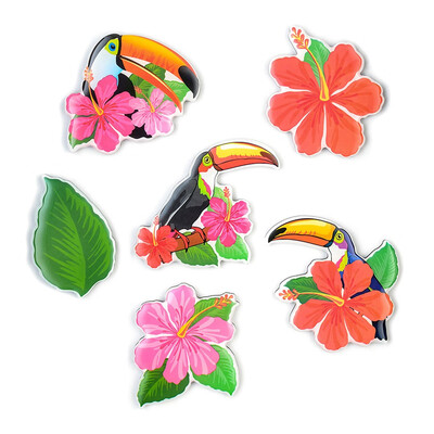 

〖Follure〗6 Pcs Magnetic Refrigerator Stickers Of Cute Cartoon Big Beak Bird Series