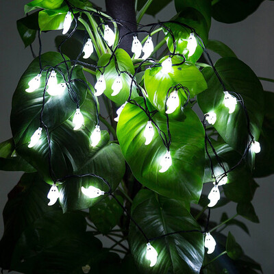 

Siaonvr 12M 10LED Ghost String Lights For Halloween Party Decor Halloween Light White