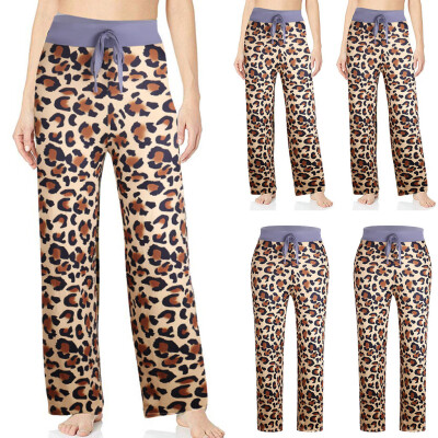 

Starmoon Womens Leopard Print Comfortable Casual Beach Pajama Pants Sport Yoga Trousers