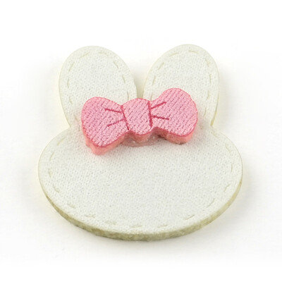 

Faux Suede Cord Woven Costume Accessories Rabbit Hair Bows White 34x28x5mm