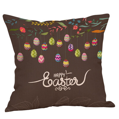

〖Follure〗Easter Cotton Square Rabbit Throw Pillow Case Waist Cushion Cover Home Decor A