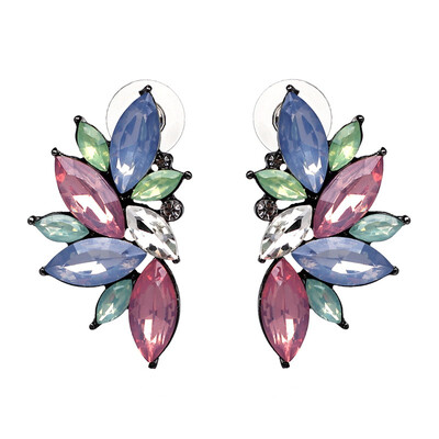 

JURAN 10 Colors Fashion Brincos Factory Price Vintage Full Crystal Stud Earrings Maxi Statement Earrings for Women Party Jewelry