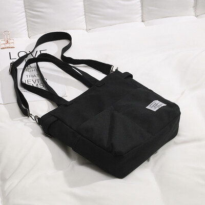 

Shopping bag bag female 2019 new casual simple wild large capacity portable Korean canvas shoulder Messenger bag