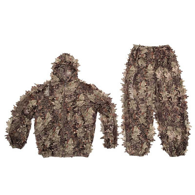 

Lixada Camouflage Leafy Hunting Suit Jacket Pants Bionic Warrior Ghillie Suit for Hunting Games