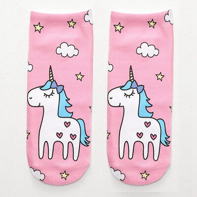 

Women Socks Unicorn Animal 3D Cartoon Funny Cute Socks Novelty Meias Print Ankle Socks Chaussette Exquisite Hocoks Soxs