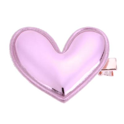 

Cute PU Leather Heart-shaped Hairpins Girl Princess Hairclip Party Headwear