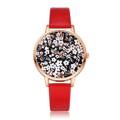 

New Fashion Watches Women Thin Large Flower Dial Ladies Casual Dress Gift Quartz Wristwatch Simple Clock Unique Reloj Mujer