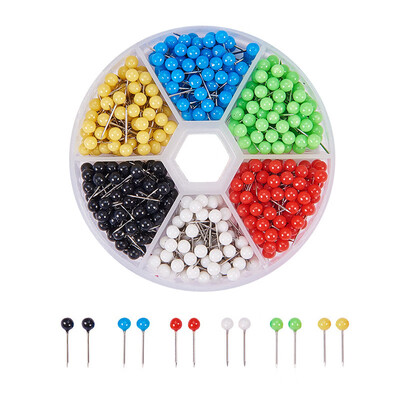 

PH PANDAHALL 1 Box Mixed Color 304 Stainless Steel Ball Head Pins with Acrylic