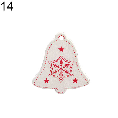 

20Pcs Snowflake Heart Star Wood Decor Christmas Tree Hanging Pendant Ornament
