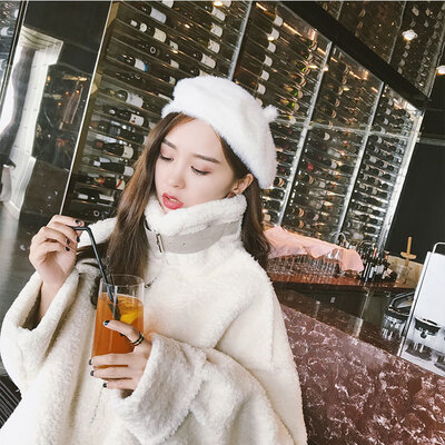 

Womens hat autumn&winter 2019 new thickened imitation mink hair Beret fashionable versatile basin hat outdoor Pullover hat