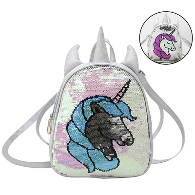 

New Cute Travel Bags School Bag Rainbow Girls Backbag Unicorn Backpack30X21X8Cm
