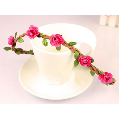 

Boho Fabric Festival Wedding Party Garland Forehead Hair Women Flower Head Band