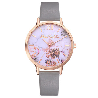 

FanTeeDa Women Bracelet Watch Contracted Rose Gold Leather WristWatches Women Dress Ladies Quartz Clock Dropshiping 533