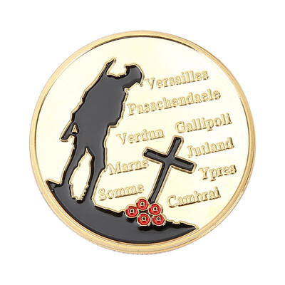 

Greensen 403mm Soldier Pattern War Commemorative Metal with Gold Plated War Memory Coin