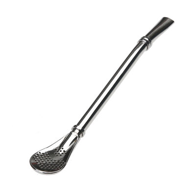 

Creative Coffee Mixing Spoon Stainless Steel Filter Straw Tea Tools Bar