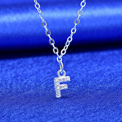 

Sale 1PC Women Girls 26 Letter Pendant Necklace Graceful Unique Adjustable Silvery Letter Pendant Necklaces
