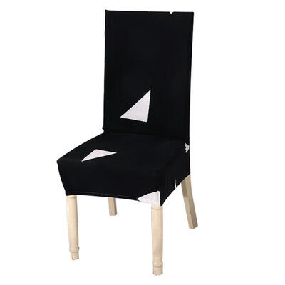 

Greensen Black Triangle Pattern Elastic Chair Cover Removable Protective Covers for Home Wedding Hotel