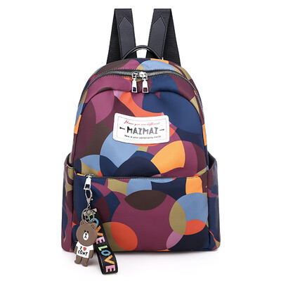 

Oxford double shoulder bag Korean version fashion printing camouflage double backpack Douyin same schoolbag girl