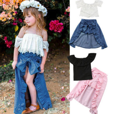 

Toddler Baby Girls Kid Summer Ruffle Dress T-shirt TopShorts Pants Clothes Sets