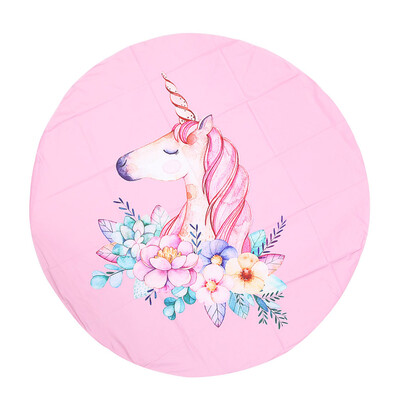 

Unicorn Chiffon Large Round Beach Towel Blanket Ultra Soft Chiffon Camping Picnic Blanket Yoga Mat