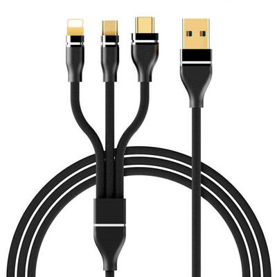 

Universal 12m 3-in-1 USB To Micro USB Lightning Type-C 3A Charging Data Cable Cord For IPhone Android Phones