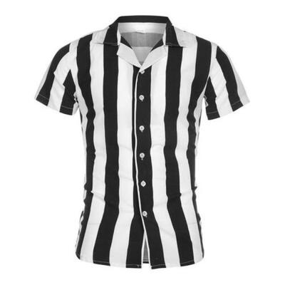 

Mens Short Sleeve T-Shirt Regular Standard Fit Casual Striped Button Down Slim Fit Tops Dress Shirt