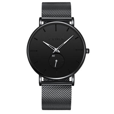 

Men Round Dial Bracelet Quartz Watches Mesh Strap Waterproof Wristwatch