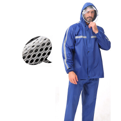 

Raincoat Suit Impermeable Men Hooded Detachable Double Cap Motorcycle Poncho Motorcycle Rainwear -3XL Hiking Fishing Rain Gear