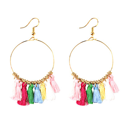 

Exaggerated Braided Silk Earrings Big Fan Fringe Earrings Retro Drops Big Large Chandelier Fashion Vintage