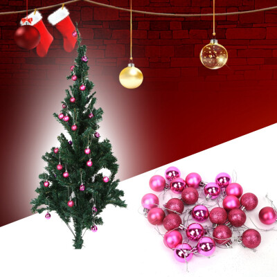 

24pcs Christmas Ornament Balls Christmas Tree Hanging Glitter Ornament Balls Baubles Party Wedding Festival Decorations