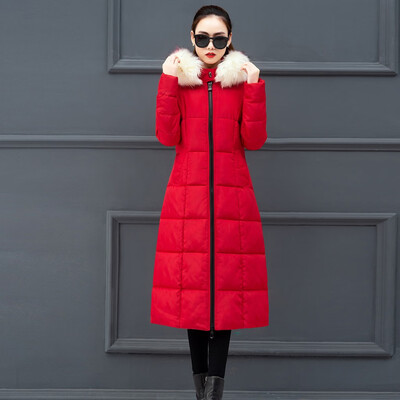 

Tailored Women Outerwear Faux Fur Hooded Coat Long Cotton-padded Jacket Pocket Coat
