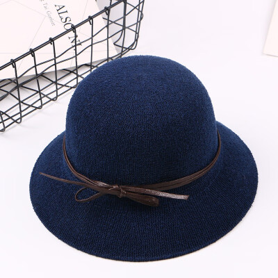 

South Korean bow cotton hemp bowl Hat Womens dome folding sun hat sun protection outdoor fisherman hat solid color bowl hat