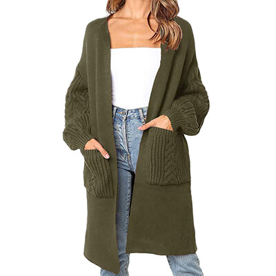

〖Follure〗Fashion Women Solid Knitted Long Sleeve Pullover Pockets Cardigans Sweater Top