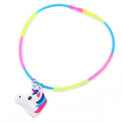 

Cartoon Cute PVC Unicorn Rainbow Silicone Necklace Childrens Jewelry Party Supplies 14 Styles