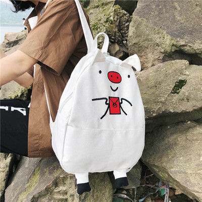 

Tailored Fashion Women Large Canvas Capacity Student Backpack Travel Couple Bag